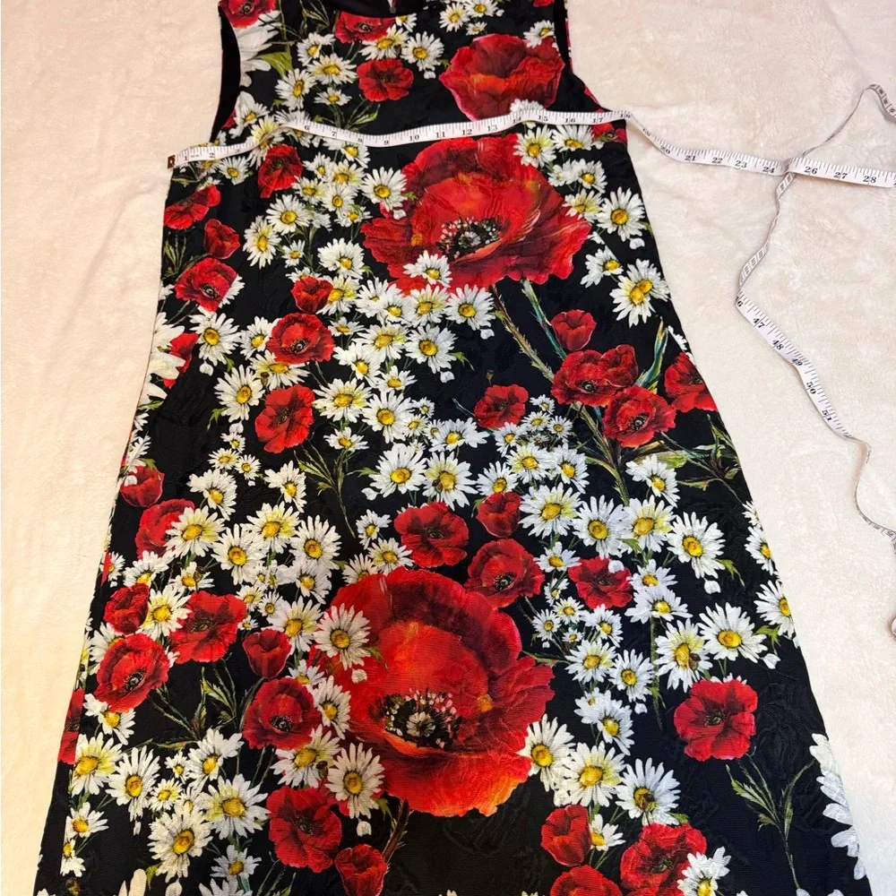 Dolce & Gabbana Black Dress with Red and White Floral Design - Picture 13 of 17